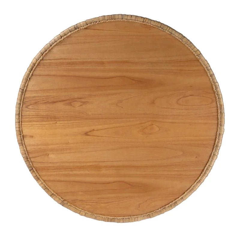 Ronde rotan drum salontafel