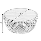 Ronde rotan drum salontafel