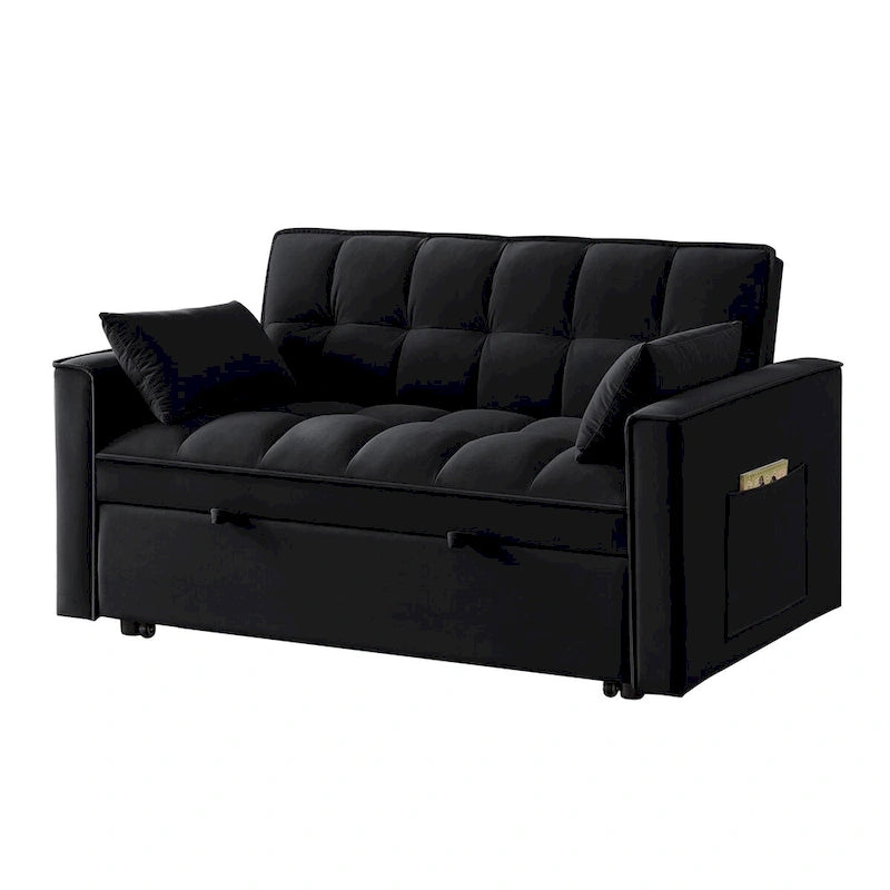 Wielofunkcyjna rozkładana sofa 4 w 1 – dwuosobowa kanapa z regulowanym oparciem i 2 kieszeniami bocznymi