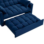 Wielofunkcyjna rozkładana sofa 4 w 1 – dwuosobowa kanapa z regulowanym oparciem i 2 kieszeniami bocznymi